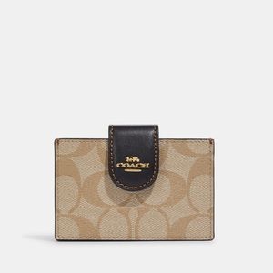 Accordion Card Case In Blocked Signature Canvas